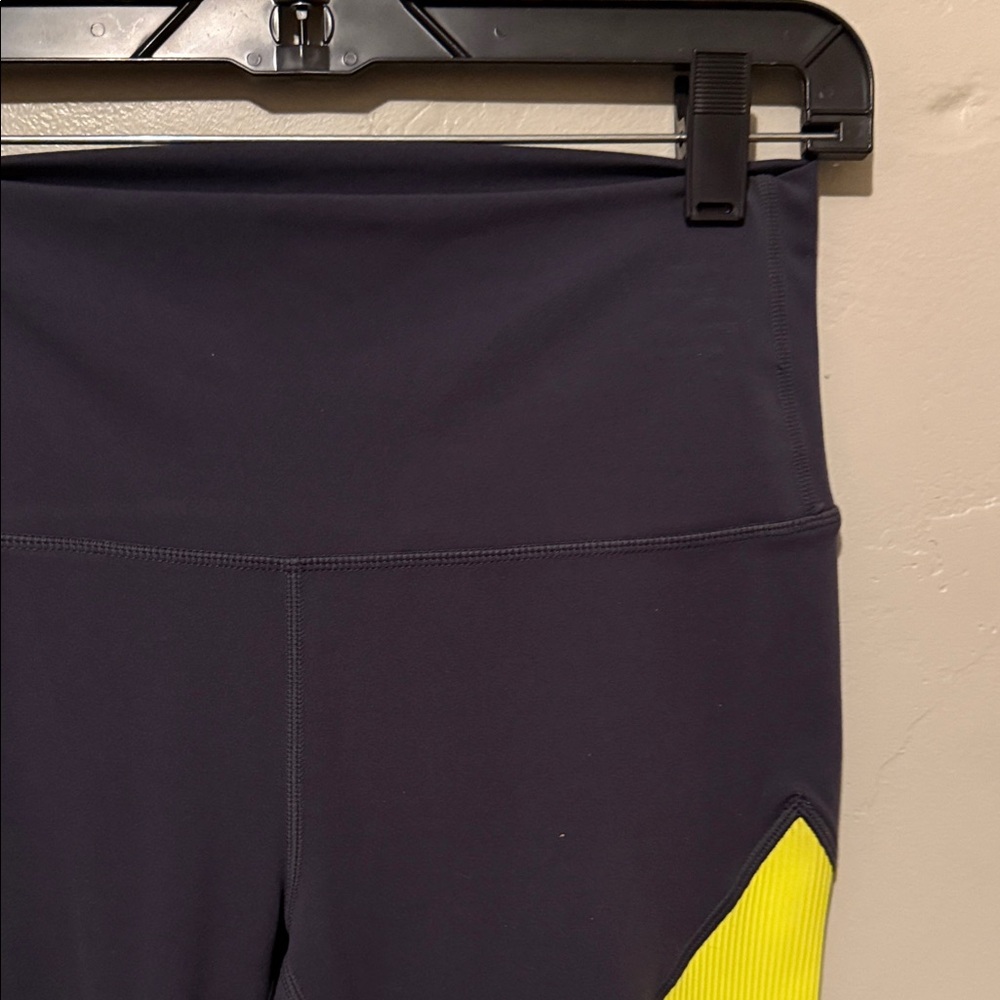 Zyia Active Color Block Navy Blue and Yellow Women's Leggings 4 - Picture 2 of 10